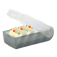 HAN 998-693, CROCO Flashcard Index Box. For learning vocabulary in an ingeniously simple way, A8, translucent grey