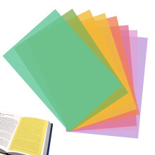 Libenxue A4 Colour Overlays for Dyslexia, 8pcs Reading Aid Set, Light Coloured Guided Overlays for ADHD and Dyslexia, Assorted Colours