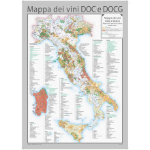Italy DOC and DOCG Wines Wall Map - English and Italian - 28" x 39" Laminated
