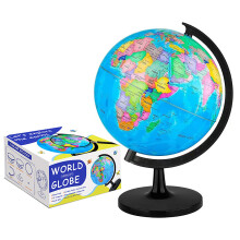 Fun Lites 25CM World Globe for Kids Learning, DIY Assemble Educational Rotating World Map Globes Large Size Decorative Earth Children Globe for