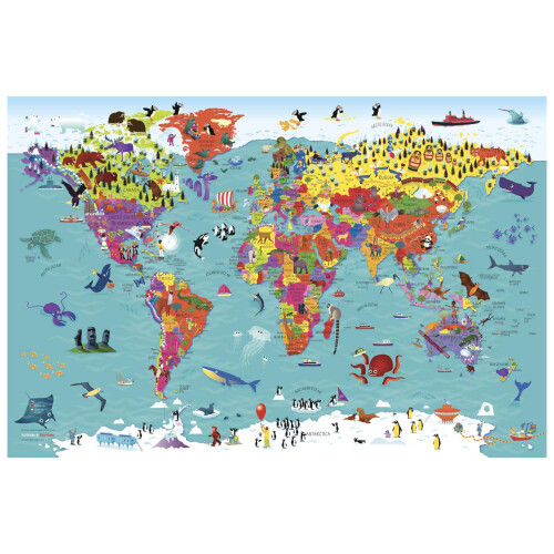 Collins Children's World Wall Map - 91 x 61 cm Poster - Folded