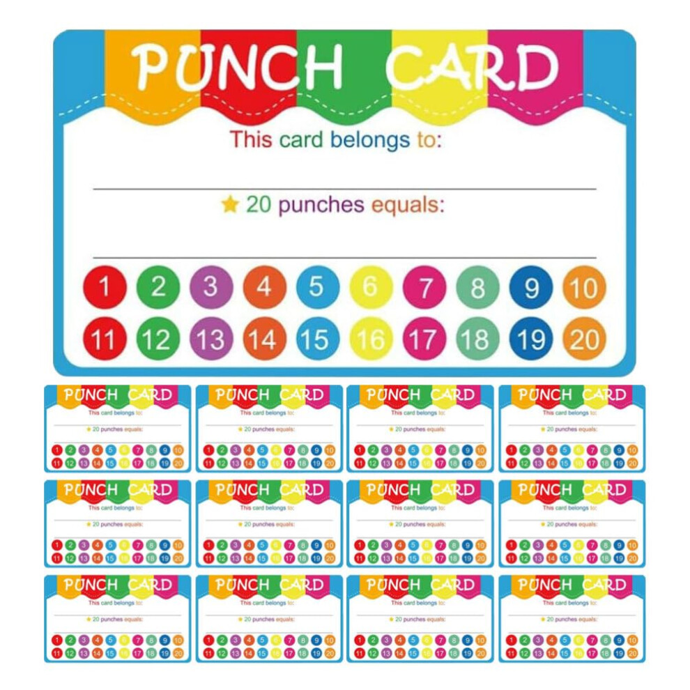 Photos - Educational Toy STOBOK 50 Pcs Punch Cards Kids Behavior Reward Incentive Punch Card for Kids Business Classroom Students Teachers SIYAVC04R0