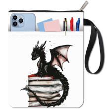 CRASPIRE Dragon Book Covers Pocket Book Protector Washable Fabric Book Cover with Zipper and Extra Pocket for Book Lovers Gifts for Classmates