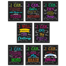 Kids Motivational Posters ? Set of 8 Positive Affirmation Wall Prints for Classroom, School & Home Learning Decor, Inspirational Quotes for Children &