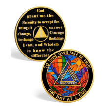 ACGZQY 1 Year Sobriety Coin - Rainbow Valley AA Chips and Medallions - Balloon Valley of Hope Sobriety Chip AA NA Sober Anniversary Token