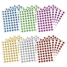 Cuixia 1680 Pcs Star Stickers, 6 Color Small Star Stickers, Assorted Reward Stickers for Children, Glitter Holographic Star Stickers for Kids,