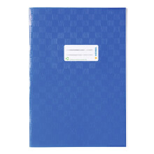 HERMA 7443 Notebook Covers A4 Raffia Blue, Pack of 25, Book Covers with Label & Raffia Structure Made of Durable & Wipe-Clean Polypropylene Film,