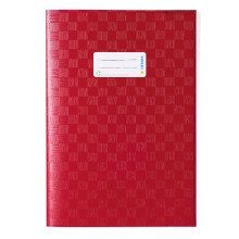 HERMA 7450 Notebook Covers A4 Raffia Wine Red, Pack of 25, Book Covers with Label & Raffia Structure Made of Durable & Wipe-Clean Polypropylene Film,