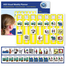 ASD Kids Calendar ? Weekly Wall Chart Planner ? Large A3 Visual Schedule Board ? Compatible with PECS Cards ? 24 Activity Cards ? Autism Visual