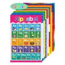 Yoklili 12 Educational Preschool Posters for Toddlers and Kids Classroom Nursery Homeschool Kindergarten Learning Alphabet Numbers Shapes Colors Days,