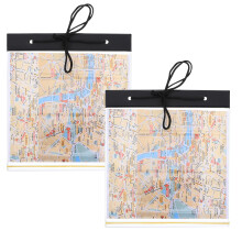 ueslwser 2Pcs PVC Waterproof Map Case Hiking Plastic Foldable Map Cover with Clear Window & Lanyard