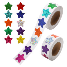 1000 Pcs Foil Star Stickers, 2 Rolls Small Stickers for Kids Classroom, Self-Adhesive Colorful Star Sticker for Kids Teachers Reward Supplies,