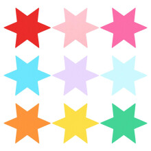 PATIKIL Bulletin Cutouts Paper, 54 Pcs Star Shape Bulletin Board Paper Cut Outs Decorations with Adhesive Points for Classroom DIY Crafts Projects