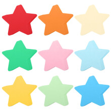 sourcing map 45 Pcs Star Cutouts, Star Shape Die Cut Paper Cards for DIY Craft, Wall Decor, Party Decoration, 6 x 6 Inch, 9 Colors