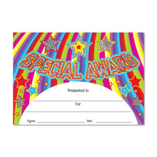 'Special Award' Sparking Certificate from SuperStickers (A5). Pack of 20.
