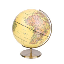 Exerz 30cm World Globe Antique Metal Arc and Base Bronzed colour, Large Rotating Earth Globe, Educational/Geographic, Modern Map in Vintage Colour