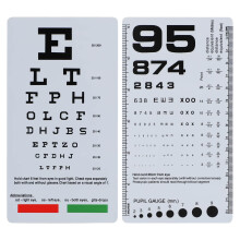 NOYOC 2 Pack Pocket Eye Chart, 2 in 1 Snellen & Rosenbaum Chart, 6.5x3.5 Inches, Handheld Double Sided Plastic for Eye Exams (2 Pack 6 Feet)