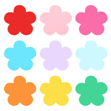 PATIKIL Bulletin Cutouts Paper, 54 Pcs Flower Shape Bulletin Board Paper Cut Outs Decorations with Adhesive Points for Classroom DIY Crafts Projects