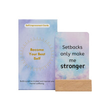 50 Positive Affirmation Cards with Wooden Stand - Daily Mindfulness, Gratitude & Inner Peace Practices | Self-Care & Inspirational Gifts for Women,