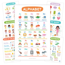 16 Award-Winning Educational Posters for Toddlers | Alphabet, Numbers, Days of the Week & More | Glare-Free Matt Laminated Posters for Playrooms,