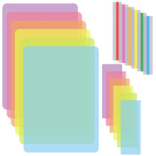 QMLING Coloured Overlays for Reading Dyslexia: 18 PCS Dyslexia Overlays, 3 Sizes of Dyslexia Aids, Highlight Reading Ruler for Reducing Visual Stress