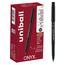 Uniball Onyx Rollerball Stick Pen 12 Pack, 0.5mm Micro Blue Pens, Gel Ink Pens | Office Supplies, Pens, Ballpoint Pen, Colored Pens, Gel Pens, Fine