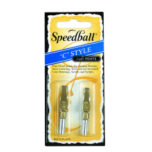 Speedball C0/C1 Series Pen Nib, Broad Edge Nibs, Triple-Reservoir Design, Calligraphy Ink Pen, Handwriting, Lettering, Fountain, Crow, For Artist