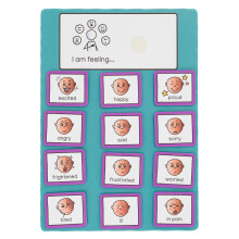 Feelings Chart with 12 removable visual symbol communication cards to support emotional development and understanding.