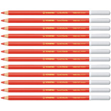STABILO CarbOthello - Chalk-Pastel Pencil - Pack of 12 - Vermilion Red Tone