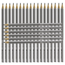 Faber-Castell Grip 2001 Pencil in Pack of 6 HB Hardness Case Colour Silver H