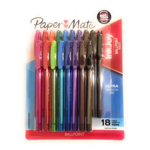 Paper Mate Paper Mate Inkjoy 100ST Ballpoint Pen - 1mm - 18ct - Multicolor