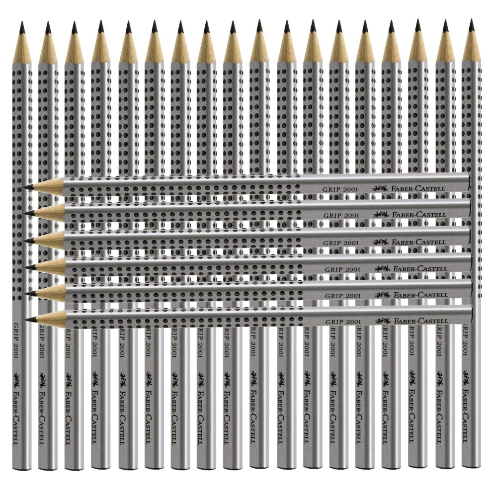 Faber-Castell Grip 2001 Pack Of 6 Pencils Silber Hb
