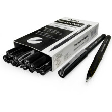 Pentel Disposable Fountain Pen ? JM20 ? Marbleized Gold and Black Barrel ? Black Ink ? Box of 12
