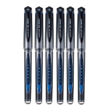 Uni TS-140143 Signo UM-153S Gel Impact Rollerball Pen, 0.6mm Line Width, 1.0mm Tip Width, Blue, Pack of 6