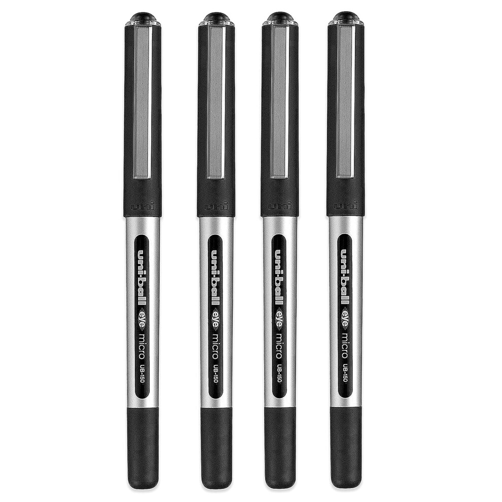 Uni-Ball Eye Micro Ub-150E Gel Ink Pen - 0.5 Mm - Ink (4) Black