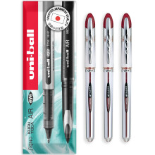 uni-ball Vision Elite - 0.8mm Nib Medium Rollerball Pen - UB-200 - In Envelope Gift Packaging (Pack of 3, Red)