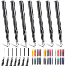 Demarsen Calligraphy Set 7 Calligraphy Pens with Different Nibs and 36 Colored Ink Cartridges Kit Calligraphy Pen Set for Beginners Writing Drawing