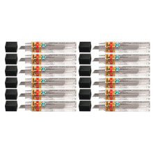 Pentel Super Hi-Polymer refill leads, 0.5 mm, Grade H, 1 pack of 12 tubes