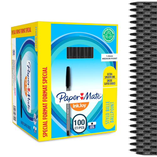 Paper Mate Paper Mate InkJoy 100ST Ballpoint Pens | Medium Point (1.0 mm) | Black | 100 Count