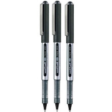 Uni Ball Black Eye Micro Rollerball Pen 0.5mm Metal Nib Tip 0.2mm Line Water Based Pigment Ink Uni Flow System Waterproof Fadeproof UB-150 (Pack Of 3)