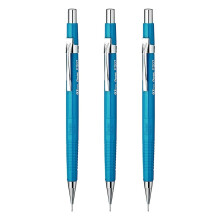 Pentel 0.7mm (P207) Blue P200 Series Automatic Mechanical Draughting Pencil Refillable Lead Eraser P207-C (Pack Of 3)