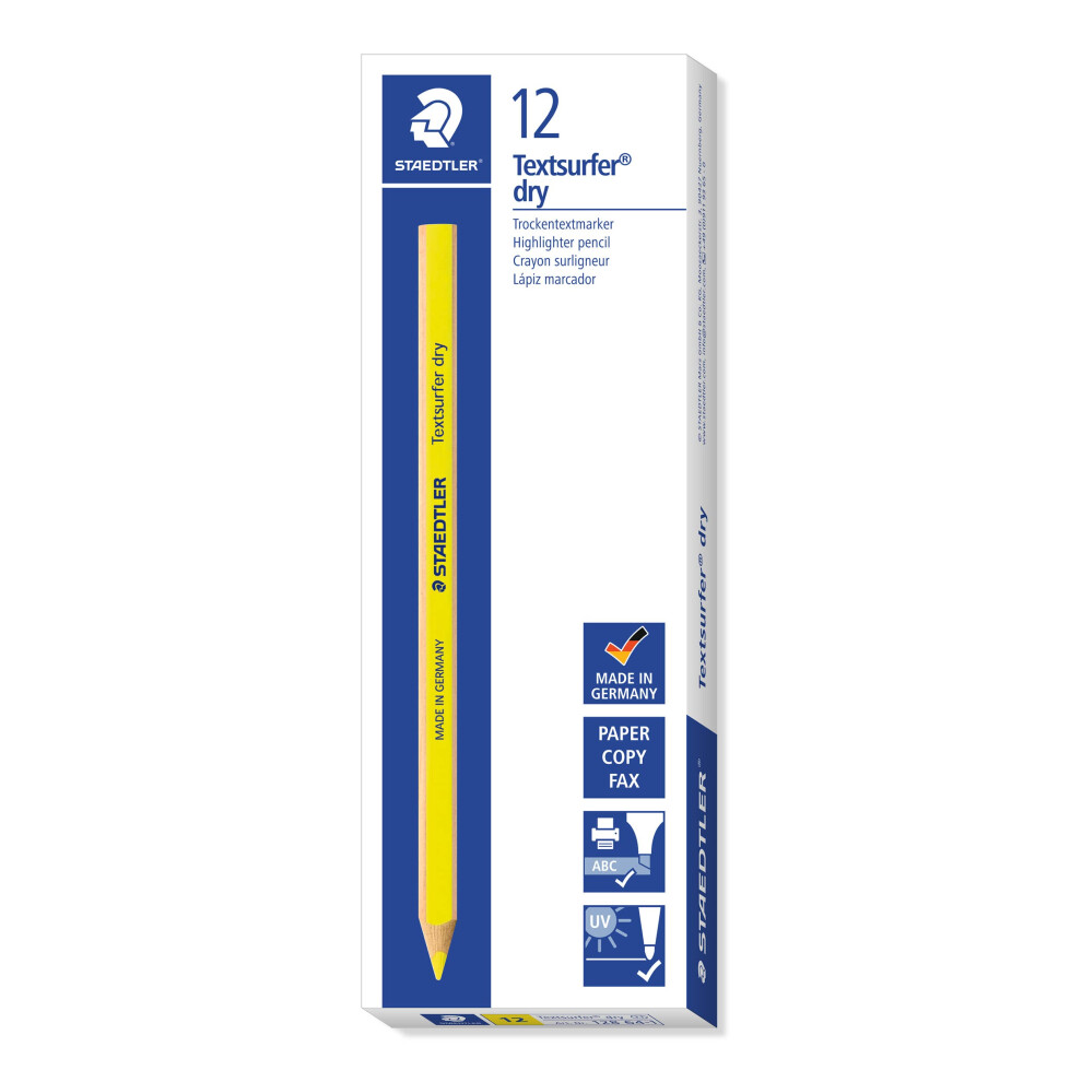 Staedtler Textsurfer Dry Pencil - Yellow (Box Of 12)