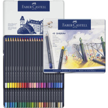 Faber-Castell Creative Studio Goldfaber Colour Pencil, Multicoloured Tin of 48 Pencils, for Art, Craft, Drawing, Sketching, Home, School, University,