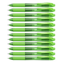 Pentel EnerGel X Retractable Gel Pen - Lime Green Ink - Pack of 12