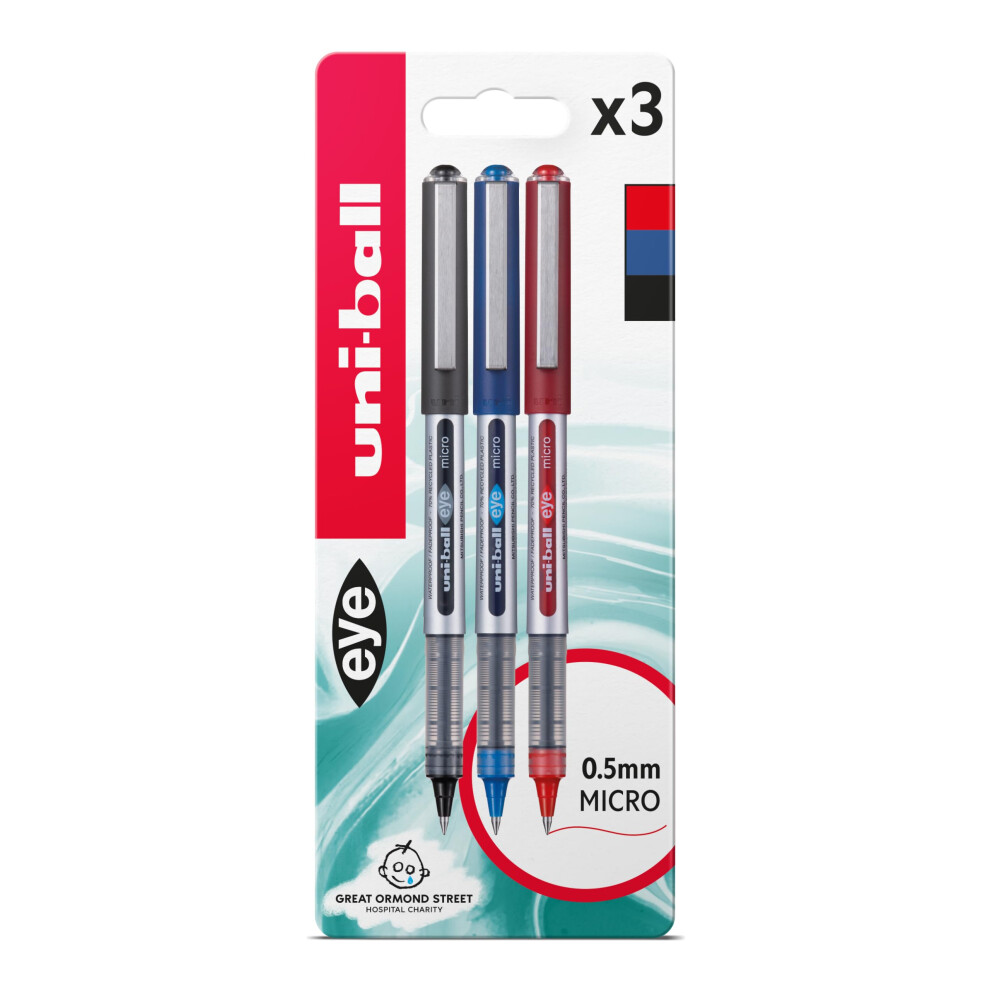 Uni-Ball Ub-150 Eye Rollerball Pens. Premium Micro 0.5Mm Ballpoint Tip For Super Smooth Handwriting, Drawing, Art, Crafts And Colouring. Fade And
