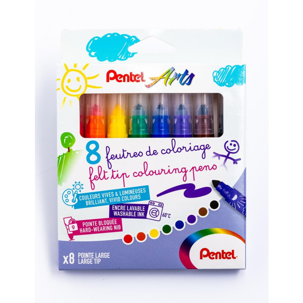 Pentel Scs3e-8 Broad Tip Colouring Pens