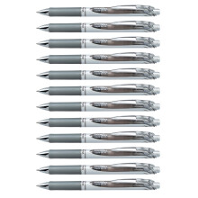 Pentel BL77-NX EnerGel Retractable Gel Rollerball Pen, Refillable, 0.7mm Tip, Grey ink (Pack of 12)