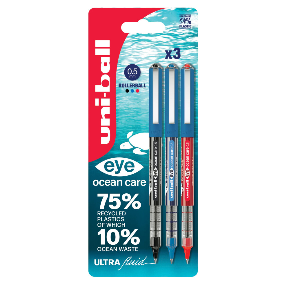 Uni-Ball Eye Ocean Care Ub-150Rop Rollerball Pens. Micro 0.5Mm Ballpoint Tip For Smooth Writing, Drawing, Art & Colouring. Fade And Water Resistant