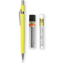 Pentel P205-97C Mechanical Automatic Pencil - Fluorescent Range - Single + 12 Hi-Polymer HB 0.5mm Refill Leads + Z2-1N Eraser Refills Tube of 4