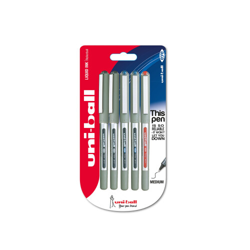Uni-Ball Uniball UB-157 EYE 5pc BLISTER BLK/BL/RED
